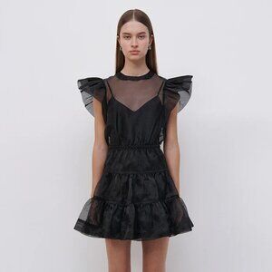 SIMKHAI - Monique Dress Black Organza Mini Dress
